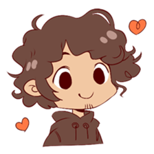 Boy with curly hair sticker #6366833