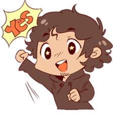 Boy with curly hair sticker #6366834