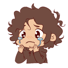 Boy with curly hair sticker #6366835