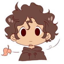 Boy with curly hair sticker #6366837