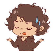 Boy with curly hair sticker #6366838