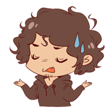 Boy with curly hair sticker #6366838