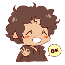 Boy with curly hair sticker #6366840