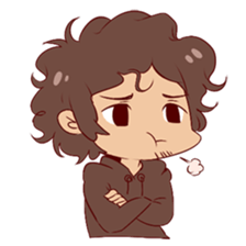 Boy with curly hair sticker #6366841