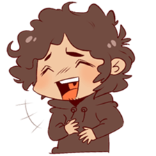 Boy with curly hair sticker #6366842