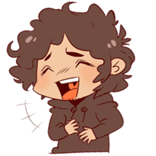 Boy with curly hair sticker #6366842