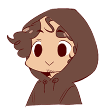 Boy with curly hair by koochinko sticker #6366843