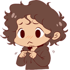 Boy with curly hair sticker #6366845