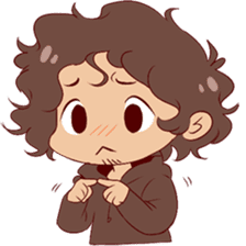 Boy with curly hair sticker #6366845