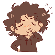 Boy with curly hair sticker #6366847