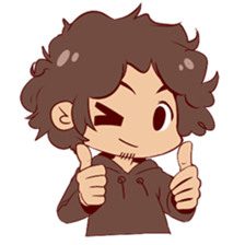 Boy with curly hair sticker #6366852