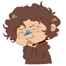 Boy with curly hair sticker #6366858