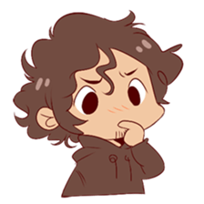 Boy with curly hair sticker #6366859