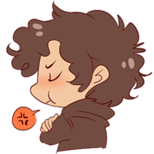 Boy with curly hair sticker #6366861
