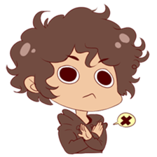 Boy with curly hair sticker #6366863
