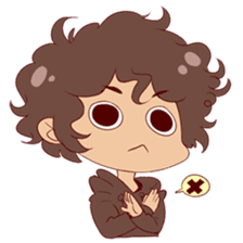 Boy with curly hair sticker #6366863