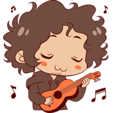 Boy with curly hair sticker #6366867