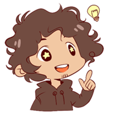 Boy with curly hair sticker #6366868