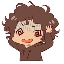 Boy with curly hair sticker #6366869