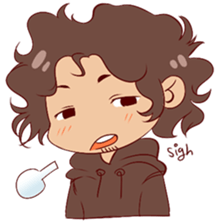 Boy with curly hair sticker #6366870