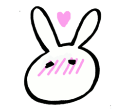 Rabbit face funny sticker #6370432