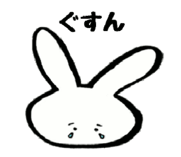 Rabbit face funny sticker #6370436