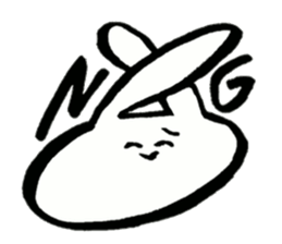 Rabbit face funny sticker #6370443