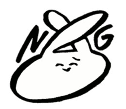 Rabbit face funny sticker #6370443