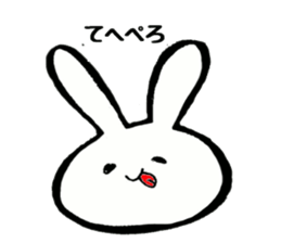 Rabbit face funny sticker #6370448