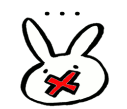 Rabbit face funny sticker #6370452