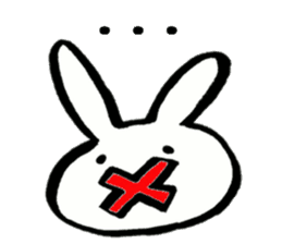 Rabbit face funny sticker #6370452