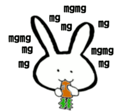 Rabbit face funny sticker #6370455