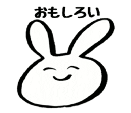 Rabbit face funny sticker #6370460