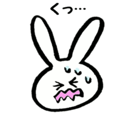 Rabbit face funny sticker #6370466