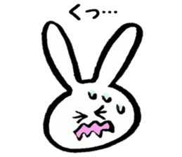 Rabbit face funny sticker #6370466
