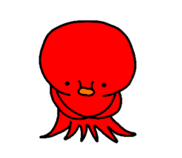 Cute octopus us sticker #6370714