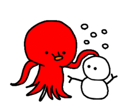 Cute octopus us sticker #6370722