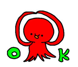Cute octopus us sticker #6370726