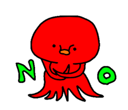 Cute octopus us sticker #6370727