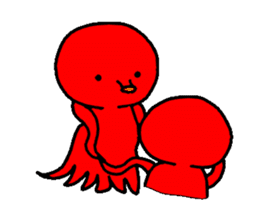 Cute octopus us sticker #6370747