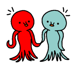 Cute octopus us sticker #6370755