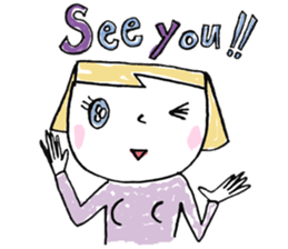 Japanese kawaii lady sticker #6373670