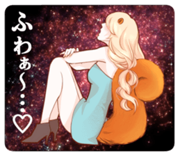 The Galaxy & a Girl & a Squirrel sticker #6376428