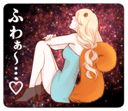 The Galaxy & a Girl & a Squirrel sticker #6376428