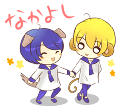 Puppy&monkey boy. sticker #6378348