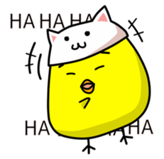 A chick in a cat. sticker #6378998