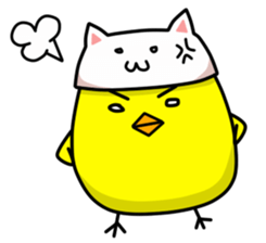 A chick in a cat. sticker #6379002