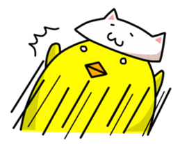 A chick in a cat. sticker #6379005