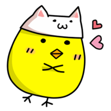A chick in a cat. sticker #6379006