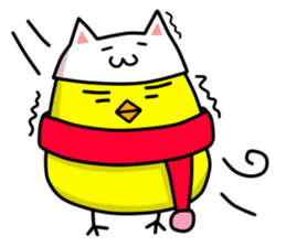 A chick in a cat. sticker #6379009